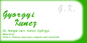 gyorgyi kuncz business card