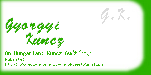 gyorgyi kuncz business card